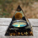 Orgonite Pirâmide com Obsidiana - Stay Positive